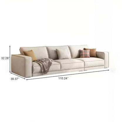 Luxury Sofa with Wide Armrest and 3 Pillows