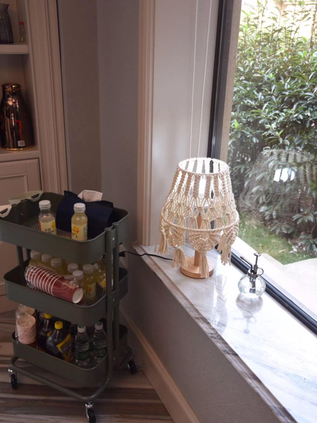 Macrame Side table lamp Table Lamp