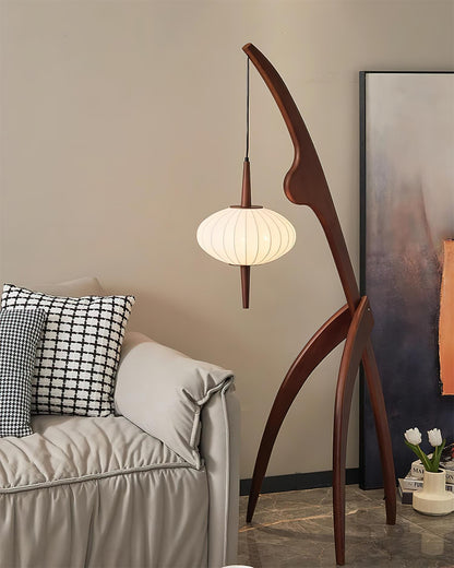 Mantis Wood Torchiere Lamp Floor Lamp