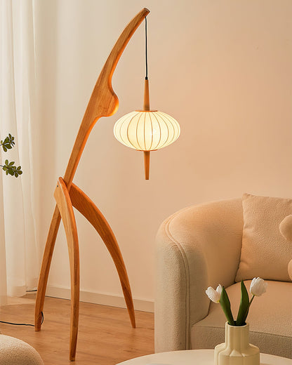 Mantis Wood Torchiere Lamp Floor Lamp