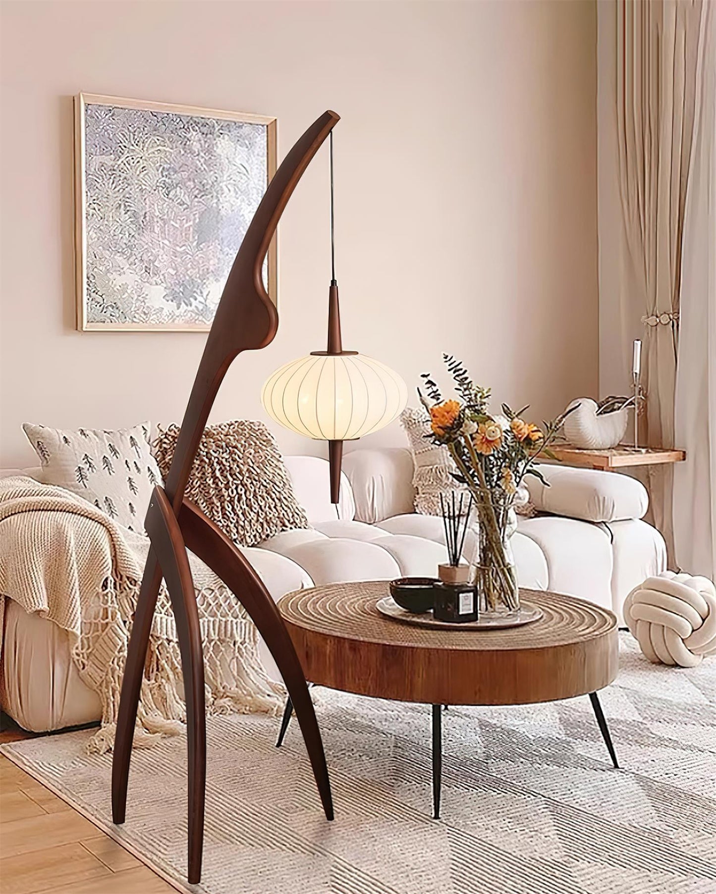 Mantis Wood Torchiere Lamp Floor Lamp