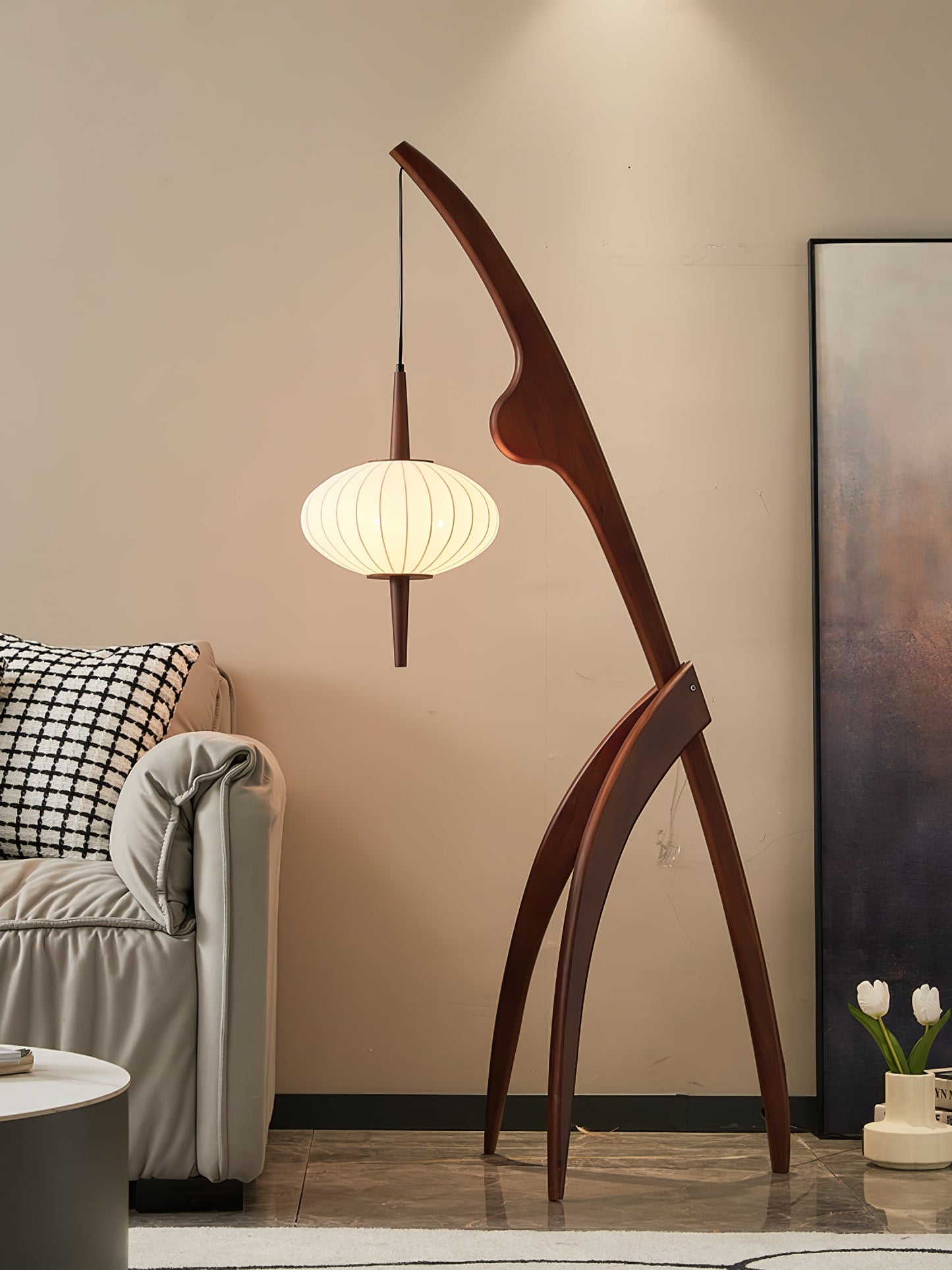 Mantis Wood Torchiere Lamp Floor Lamp