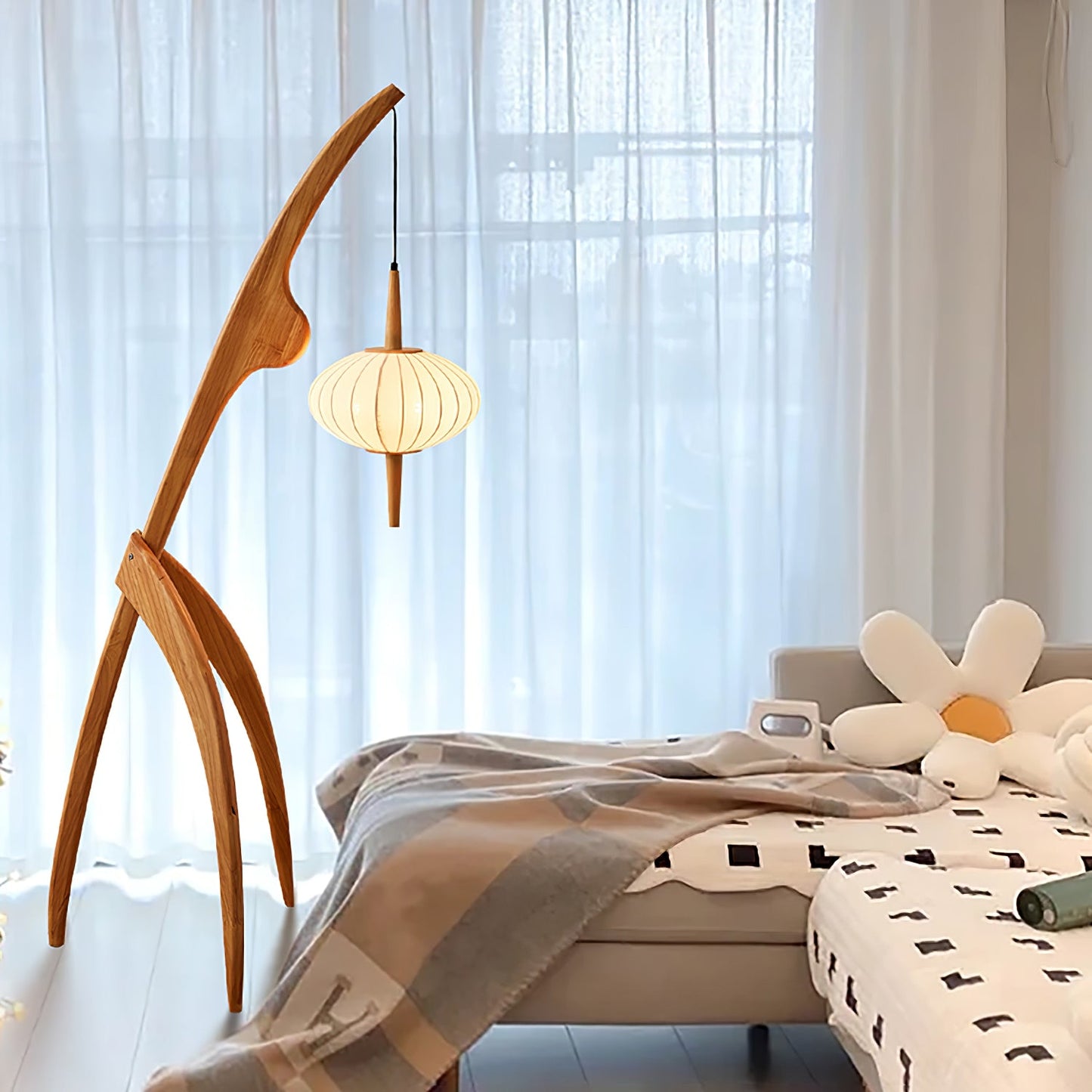 Mantis Wood Torchiere Lamp Floor Lamp