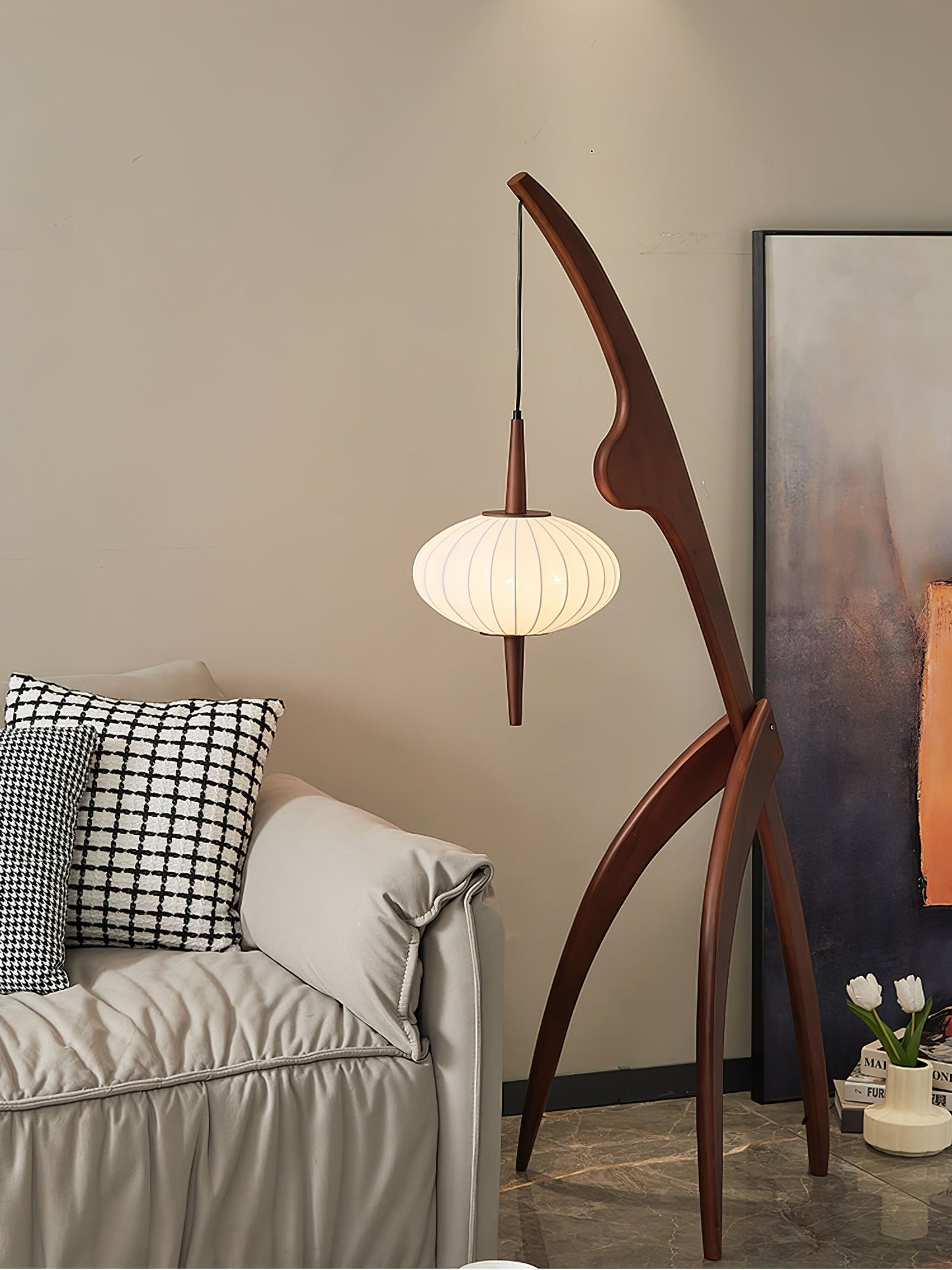 Mantis Wood Torchiere Lamp Floor Lamp