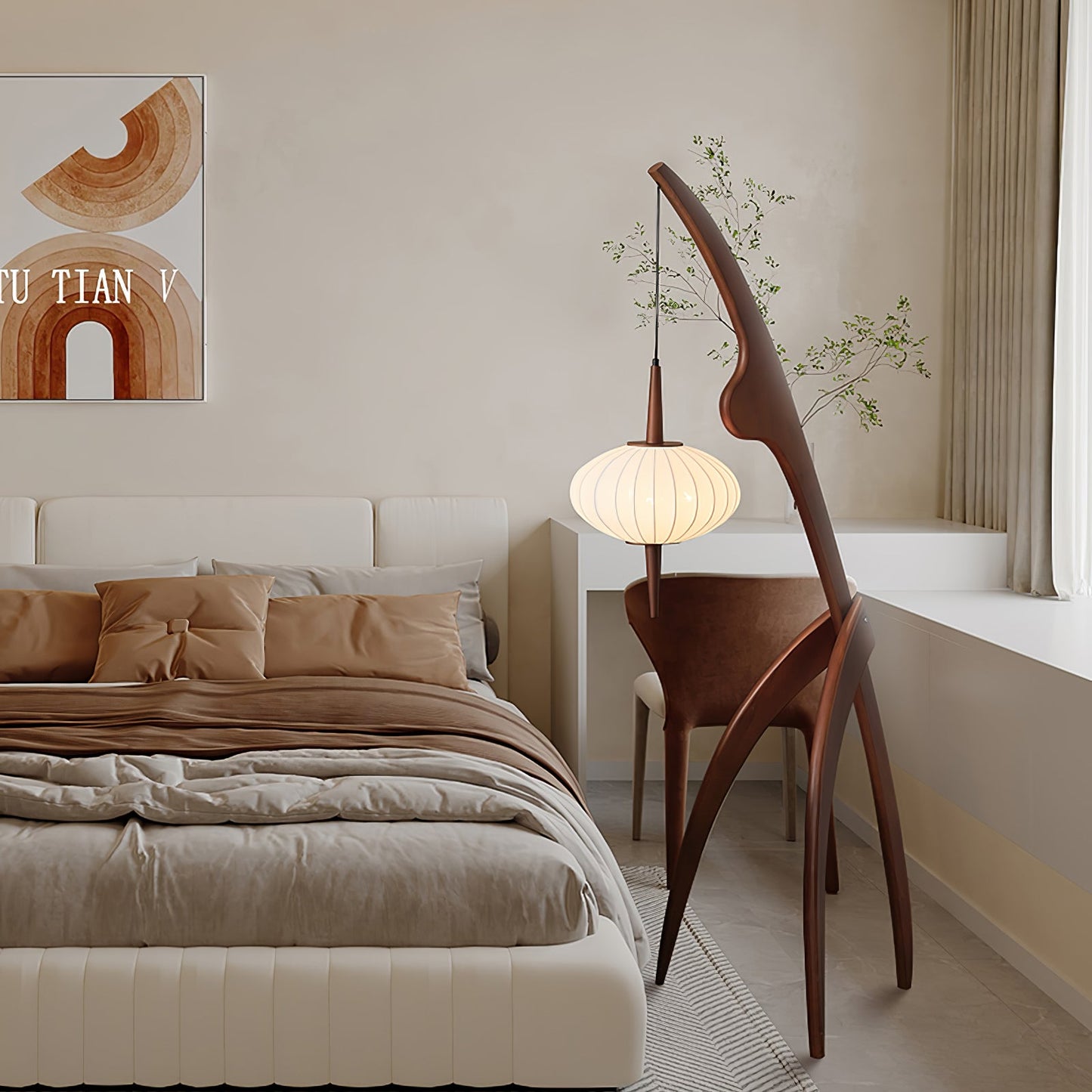 Mantis Wood Torchiere Lamp Floor Lamp