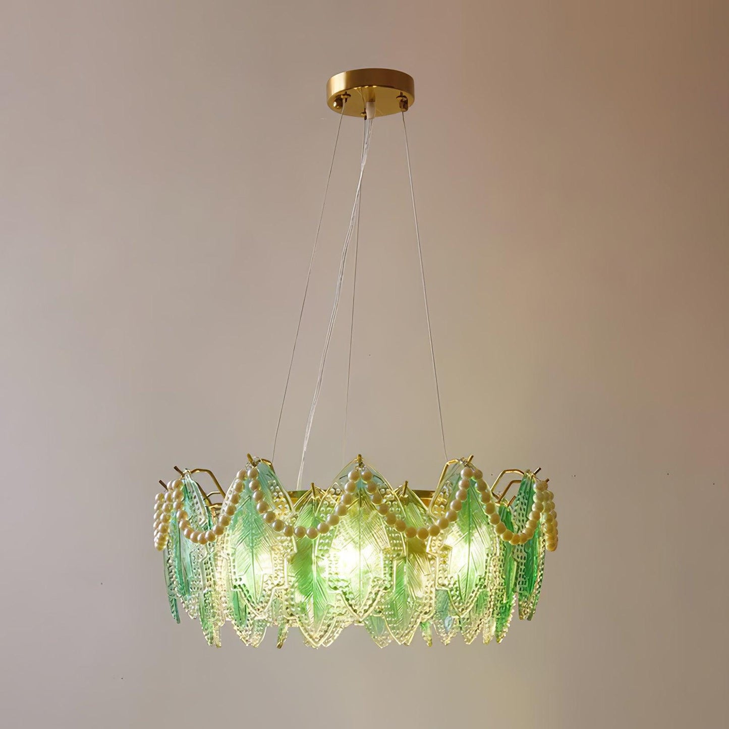 Maple Leaf Glass Ceiling fixture Chandelier