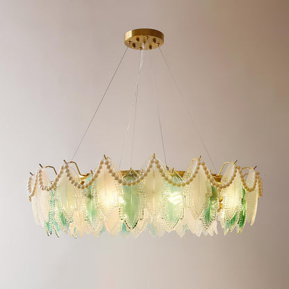 Maple Leaf Glass Ceiling fixture Chandelier