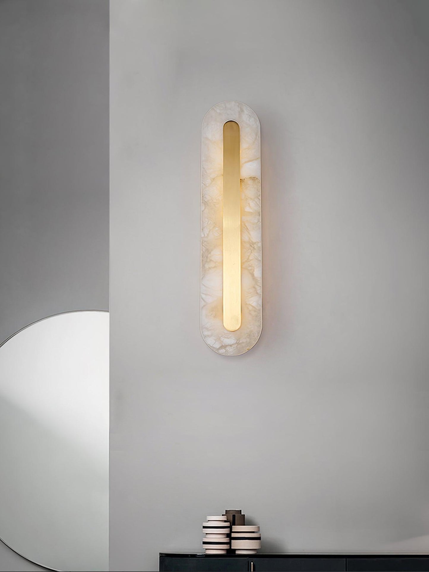 Alabaster Rounded Wall Light