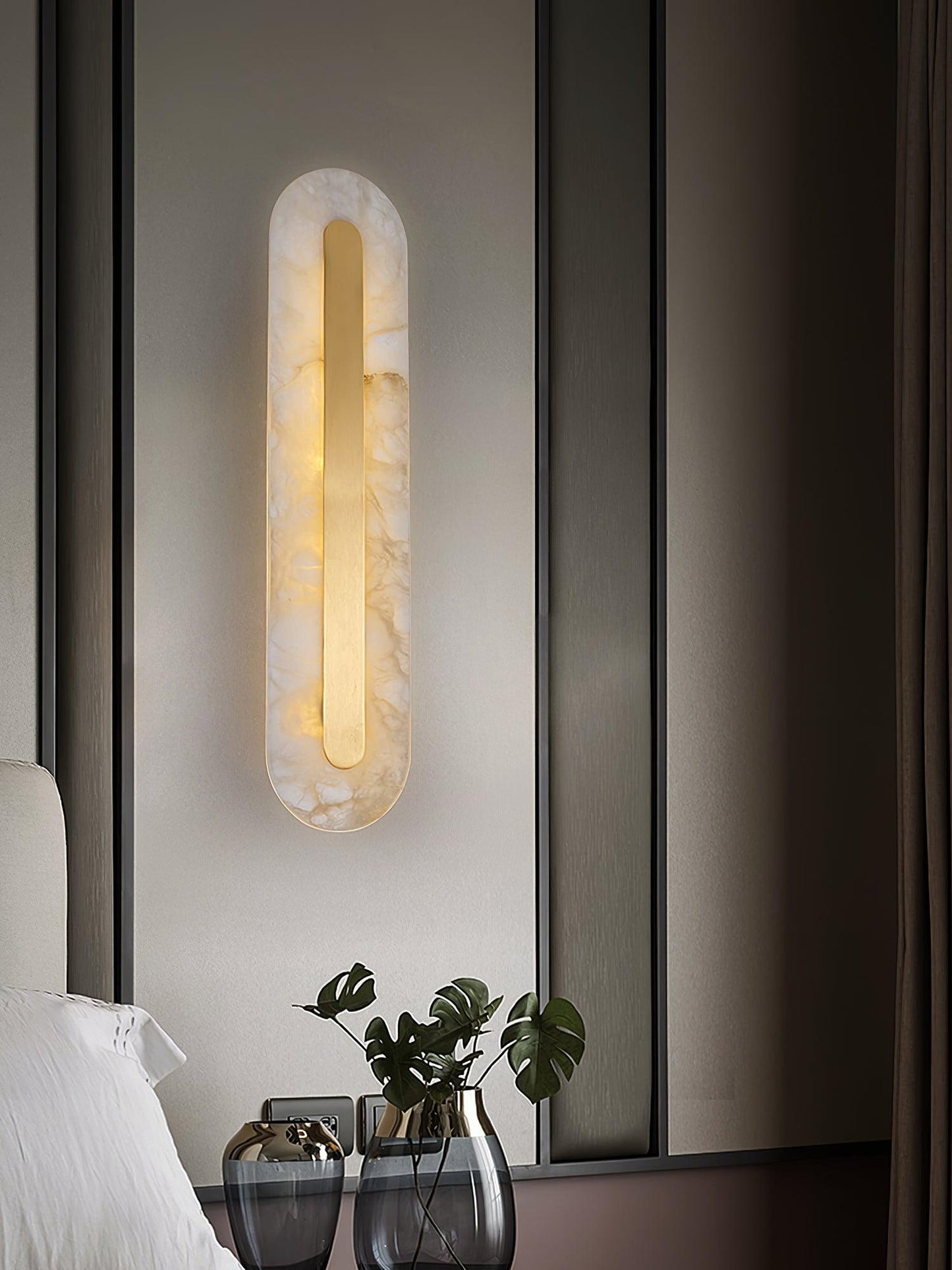 Alabaster Rounded Wall Light