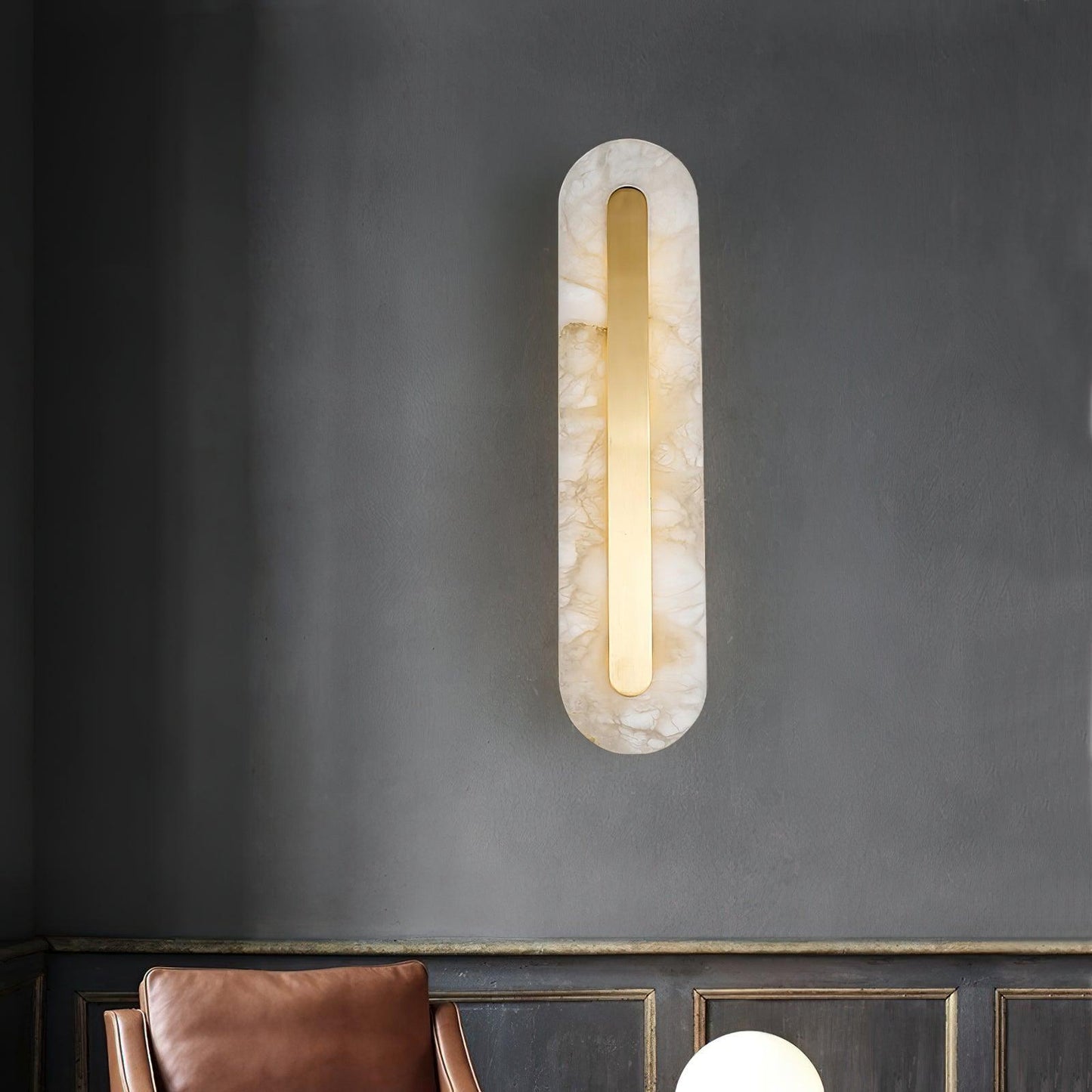 Alabaster Rounded Wall Light