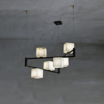 Alabaster Square Box Chandelier