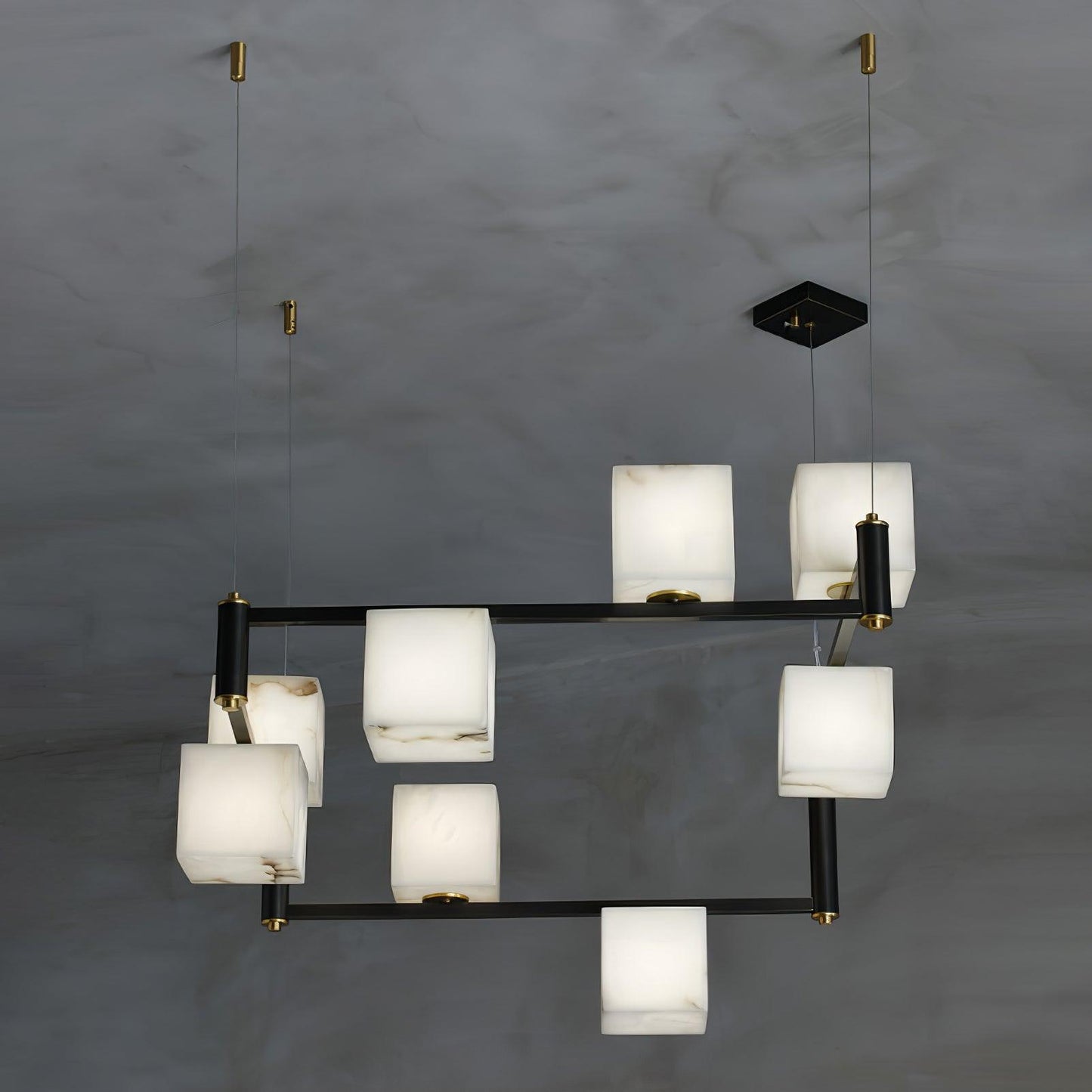 Alabaster Square Box Chandelier