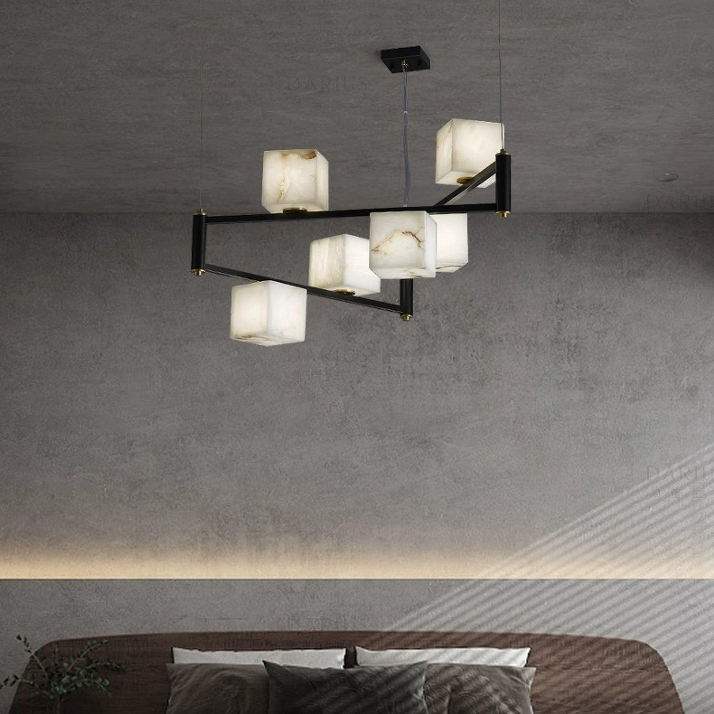 Alabaster Square Box Chandelier