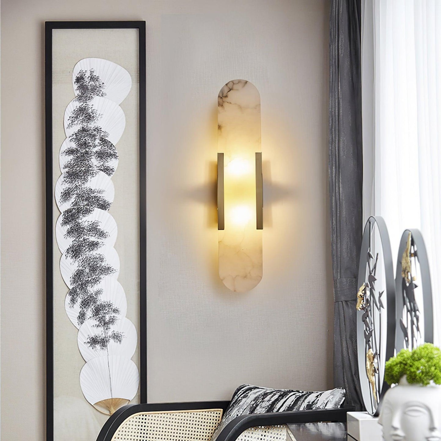 Melange Elongated Alabaster Wall sconce Wall Lamp