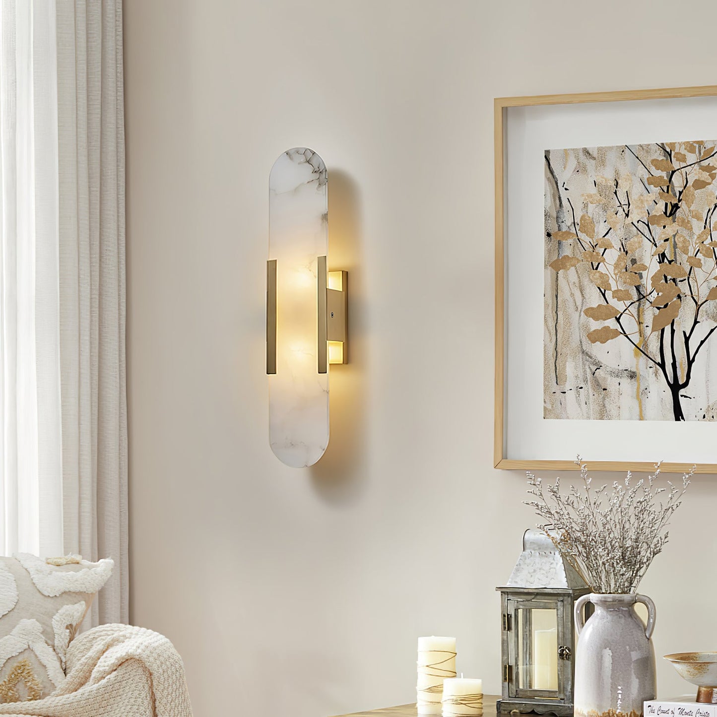 Melange Elongated Alabaster Wall sconce Wall Lamp