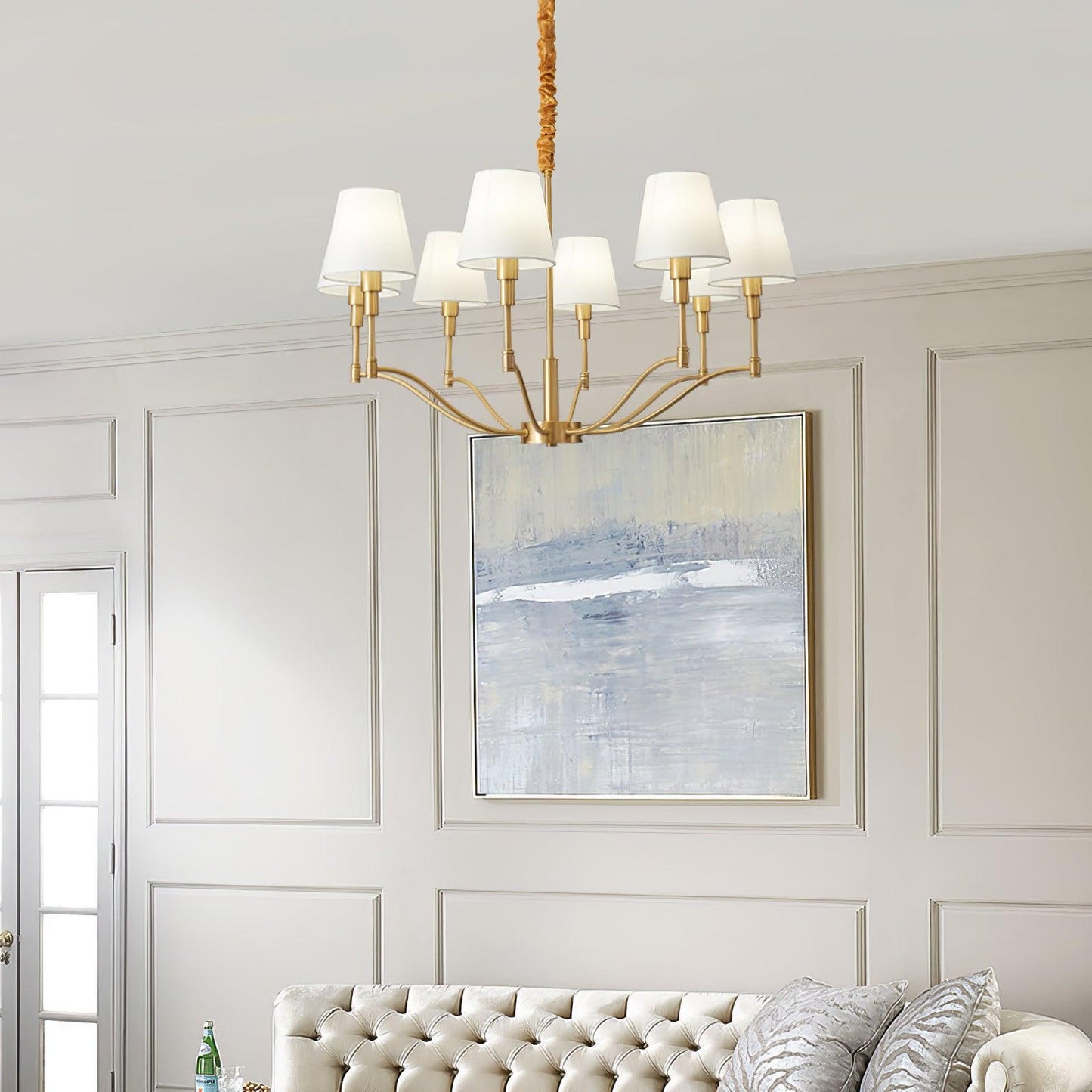 Meridian Mid Century Brass Pendant light Chandelier