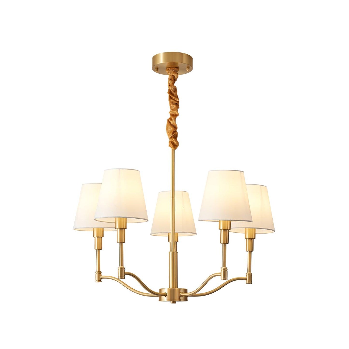 Meridian Mid Century Brass Pendant light Chandelier