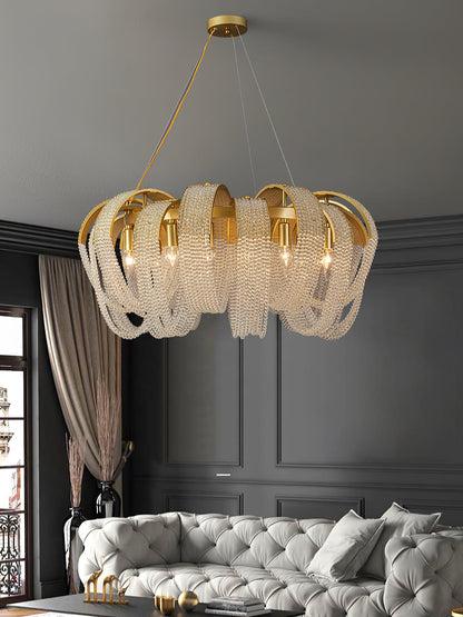 Mesh Crystal Crown Chandelier