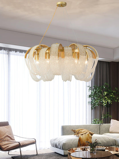 Mesh Crystal Crown Chandelier