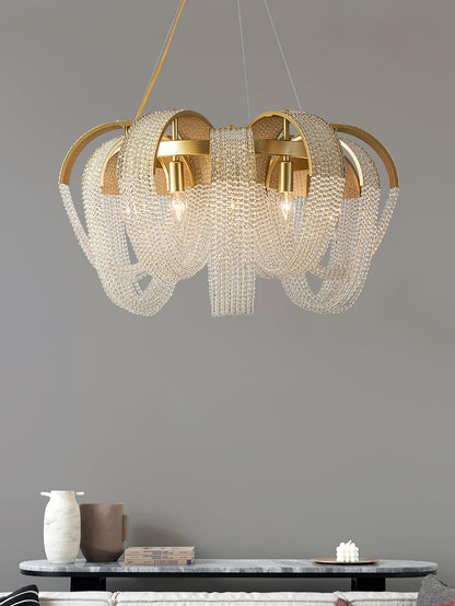 Mesh Crystal Crown Chandelier