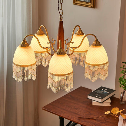 Mesh Tassel Glass Electrolier Chandelier