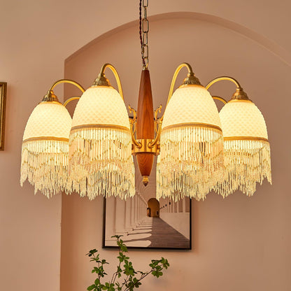 Mesh Tassel Glass Electrolier Chandelier