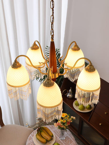 Mesh Tassel Glass Electrolier Chandelier