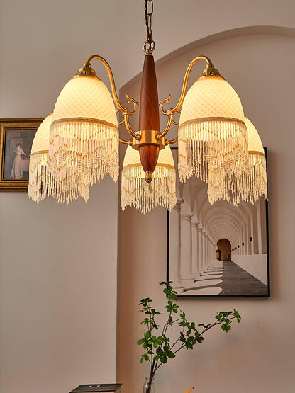 Mesh Tassel Glass Electrolier Chandelier