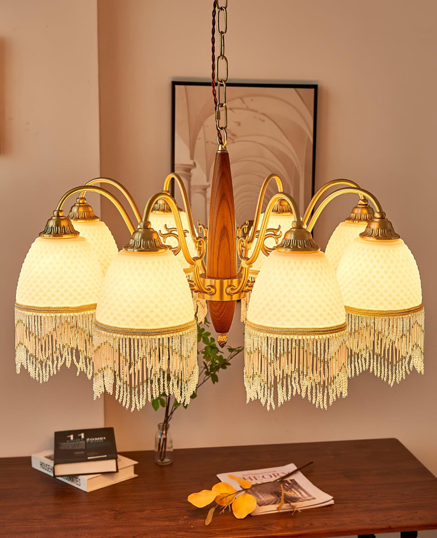 Mesh Tassel Glass Electrolier Chandelier