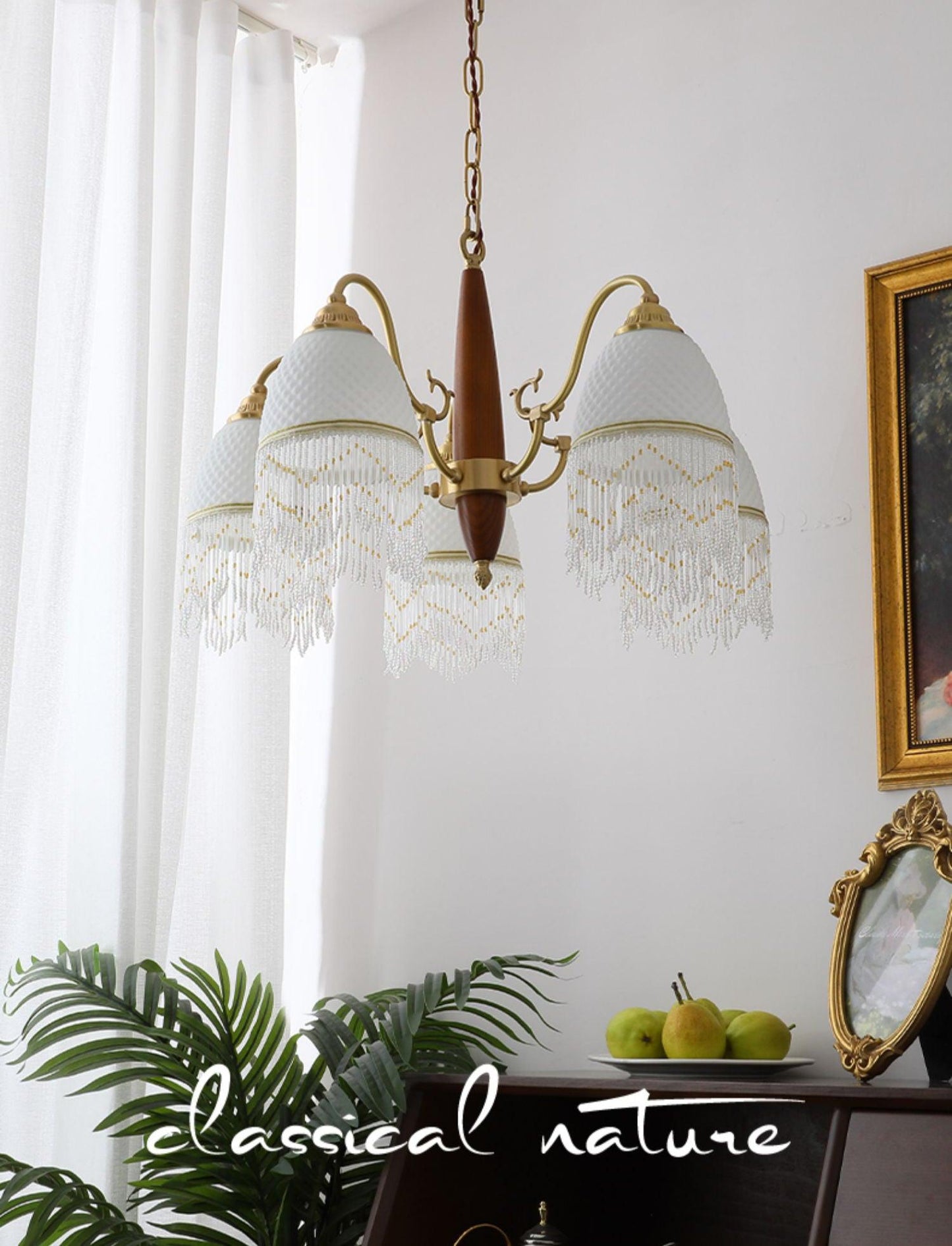 Mesh Tassel Glass Electrolier Chandelier