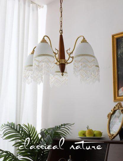 Mesh Tassel Glass Electrolier Chandelier