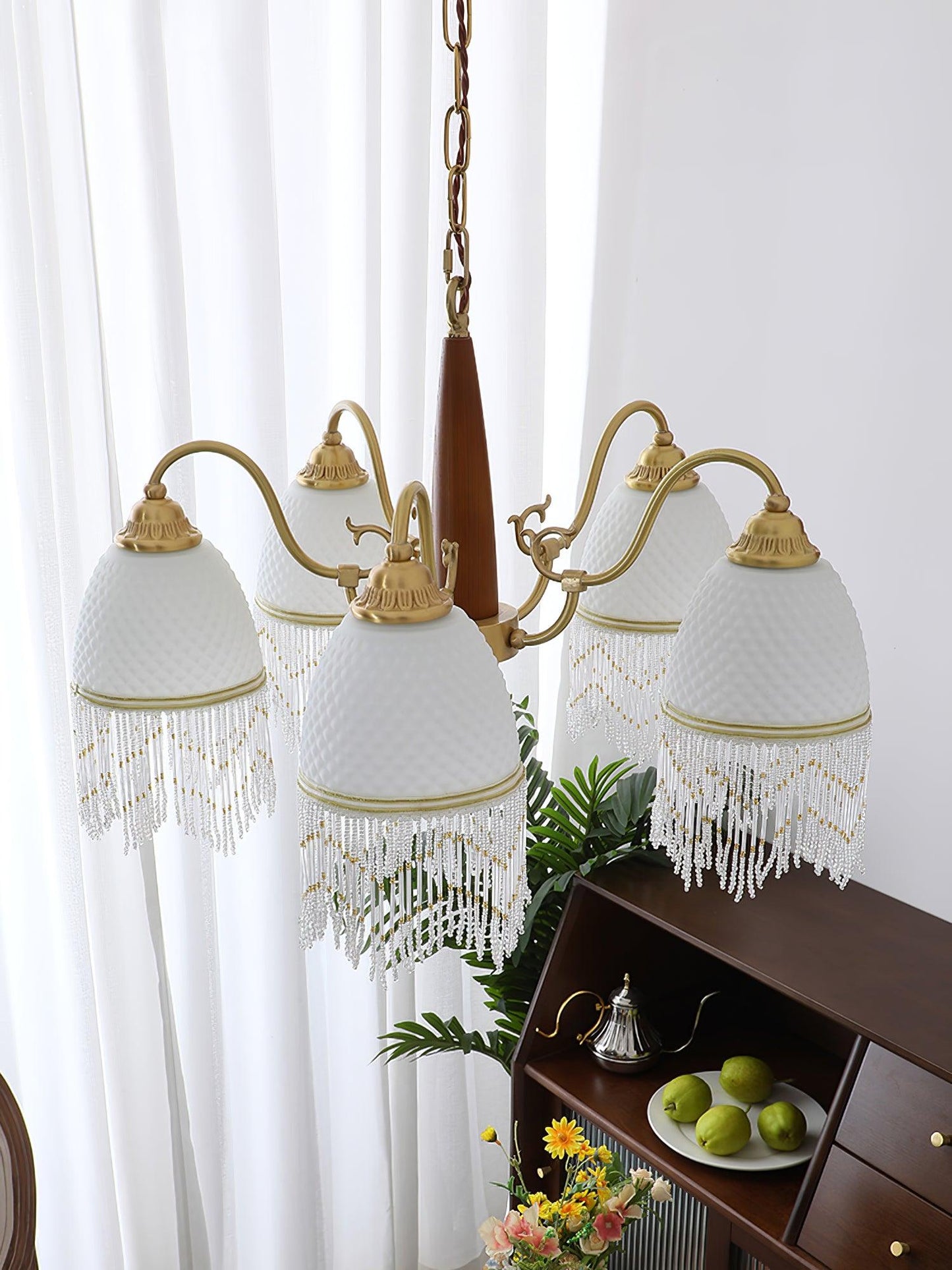 Mesh Tassel Glass Electrolier Chandelier