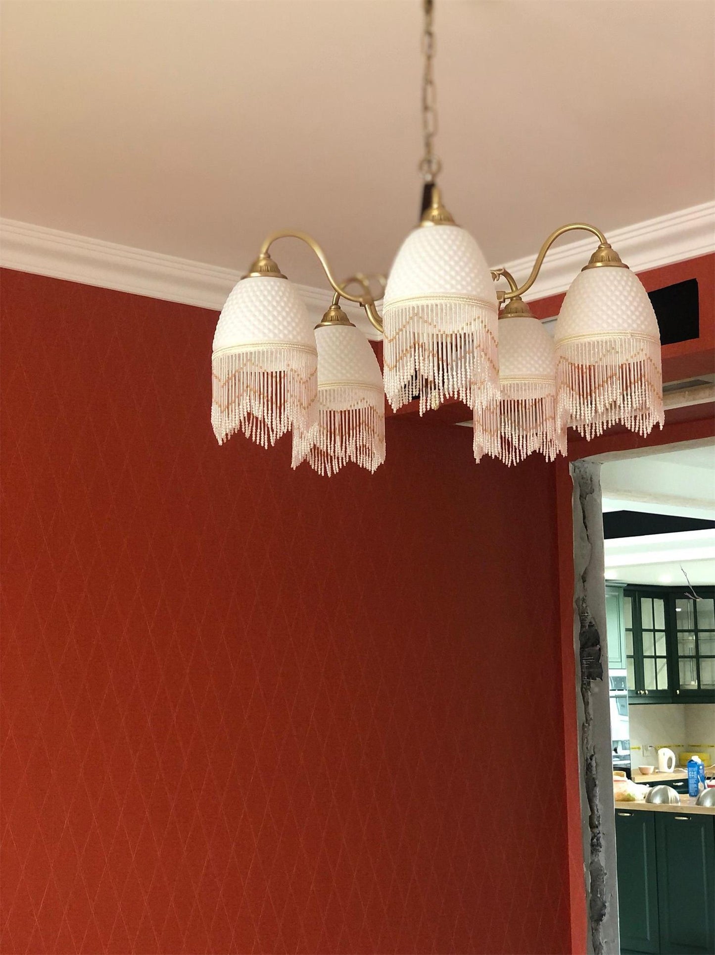 Mesh Tassel Glass Electrolier Chandelier