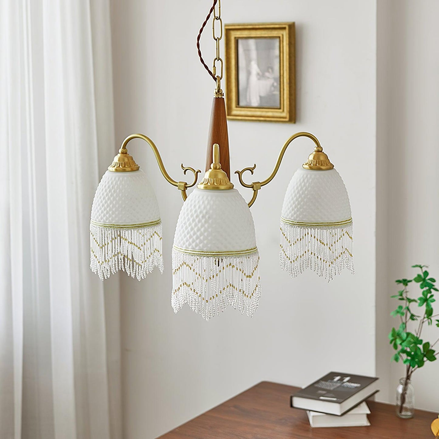 Mesh Tassel Glass Electrolier Chandelier