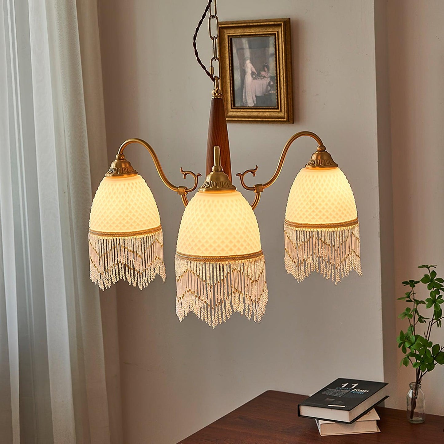 Mesh Tassel Glass Electrolier Chandelier