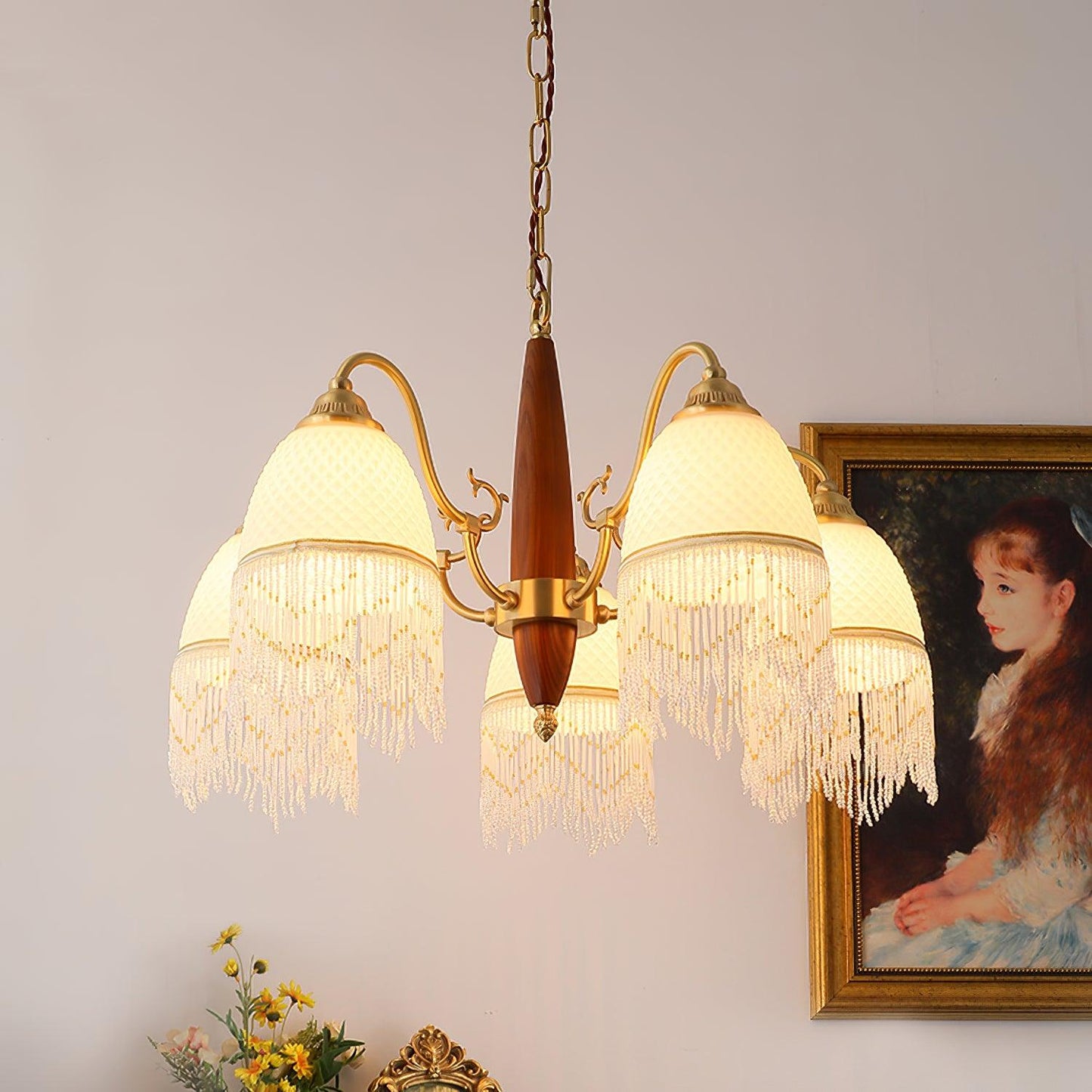 Mesh Tassel Glass Electrolier Chandelier