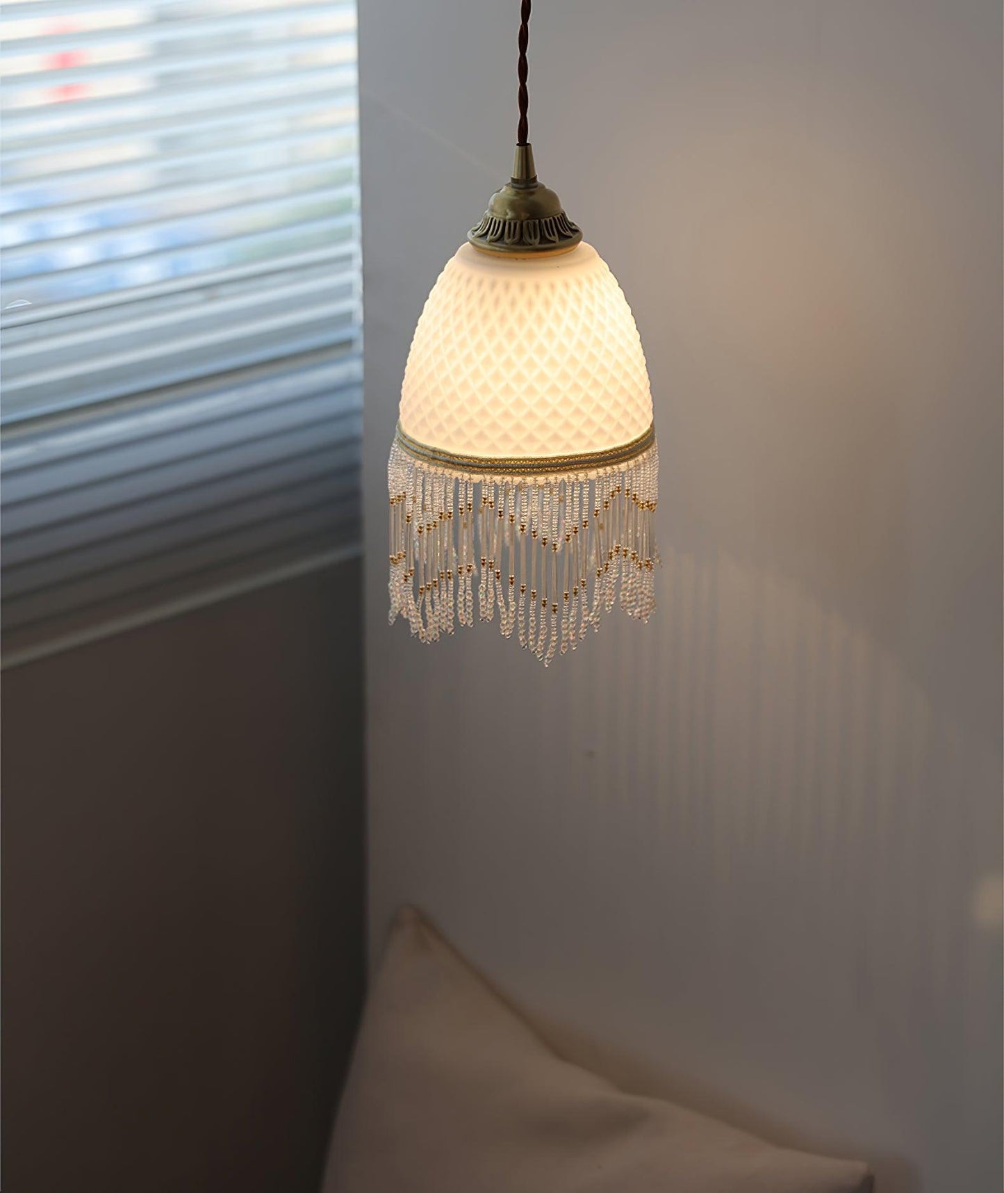 Mesh Tassel Glass Houselight Pendant Light