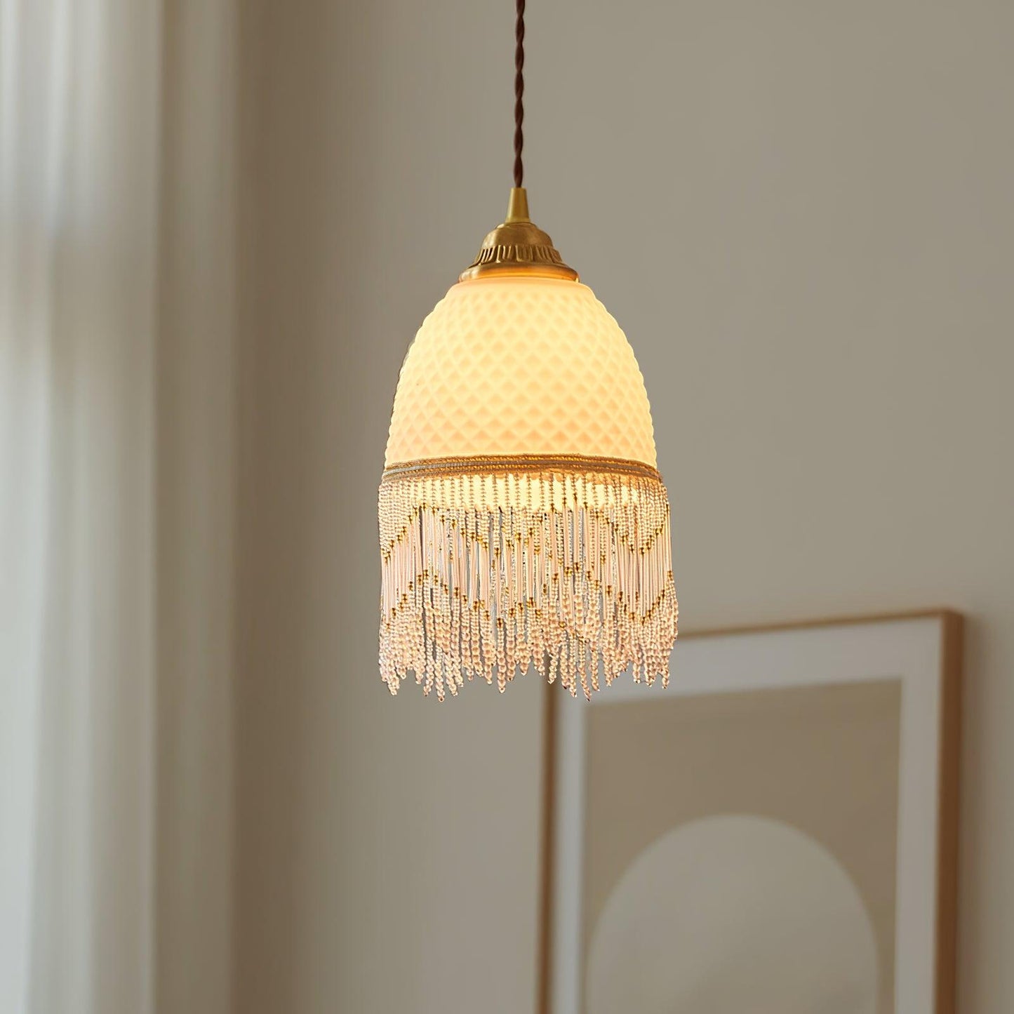 Mesh Tassel Glass Houselight Pendant Light