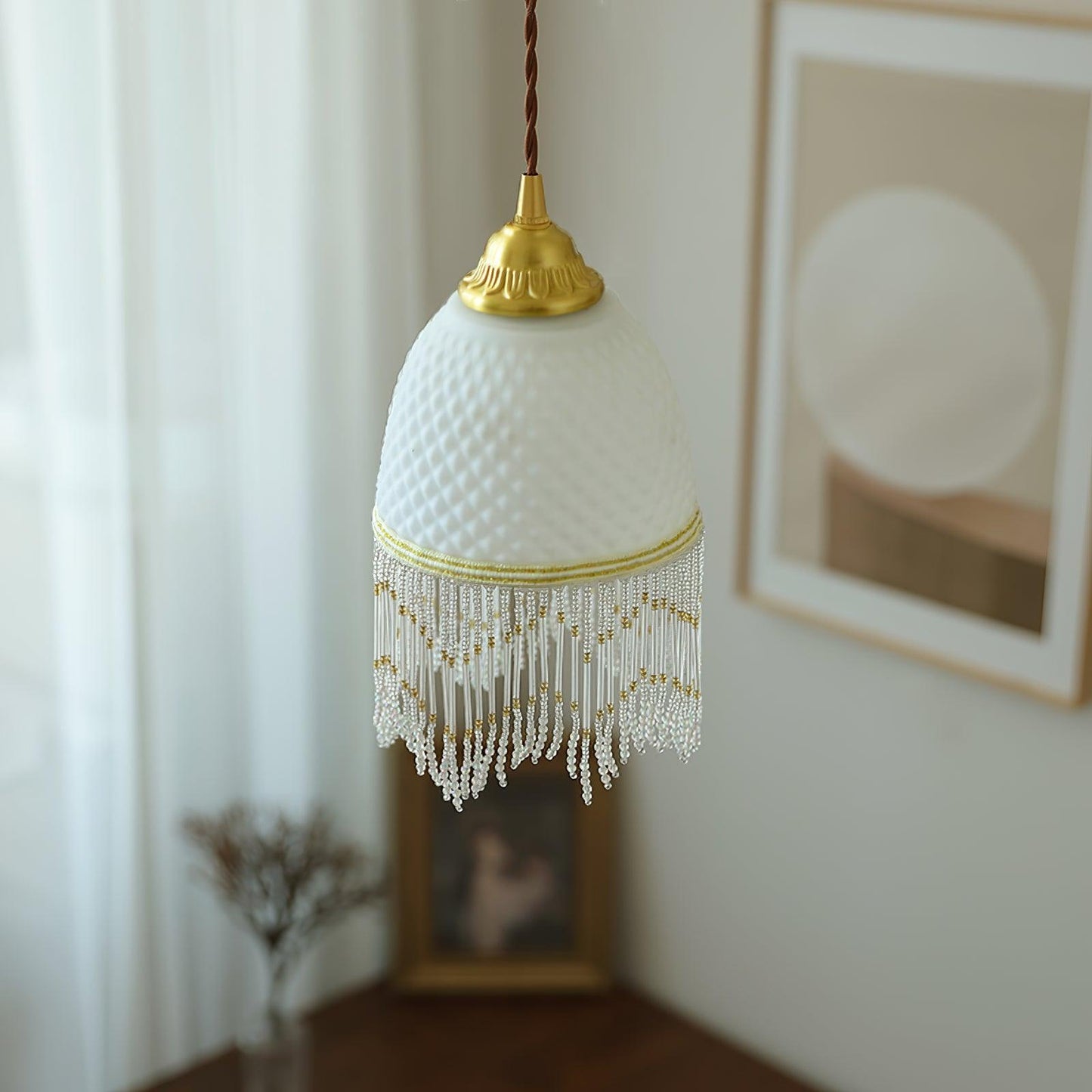 Mesh Tassel Glass Houselight Pendant Light