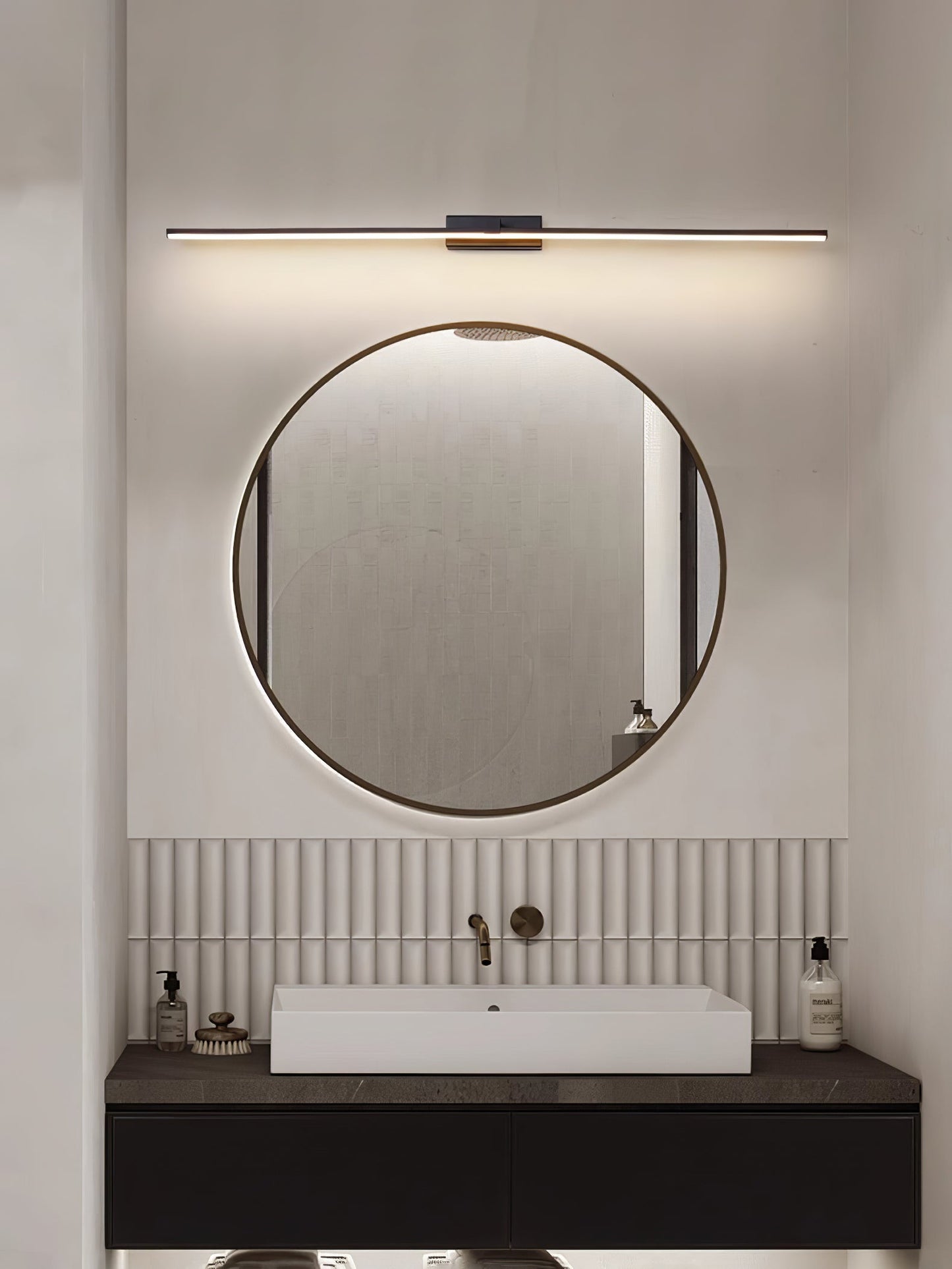 Metal Linear Mirror Sconce Wall Light