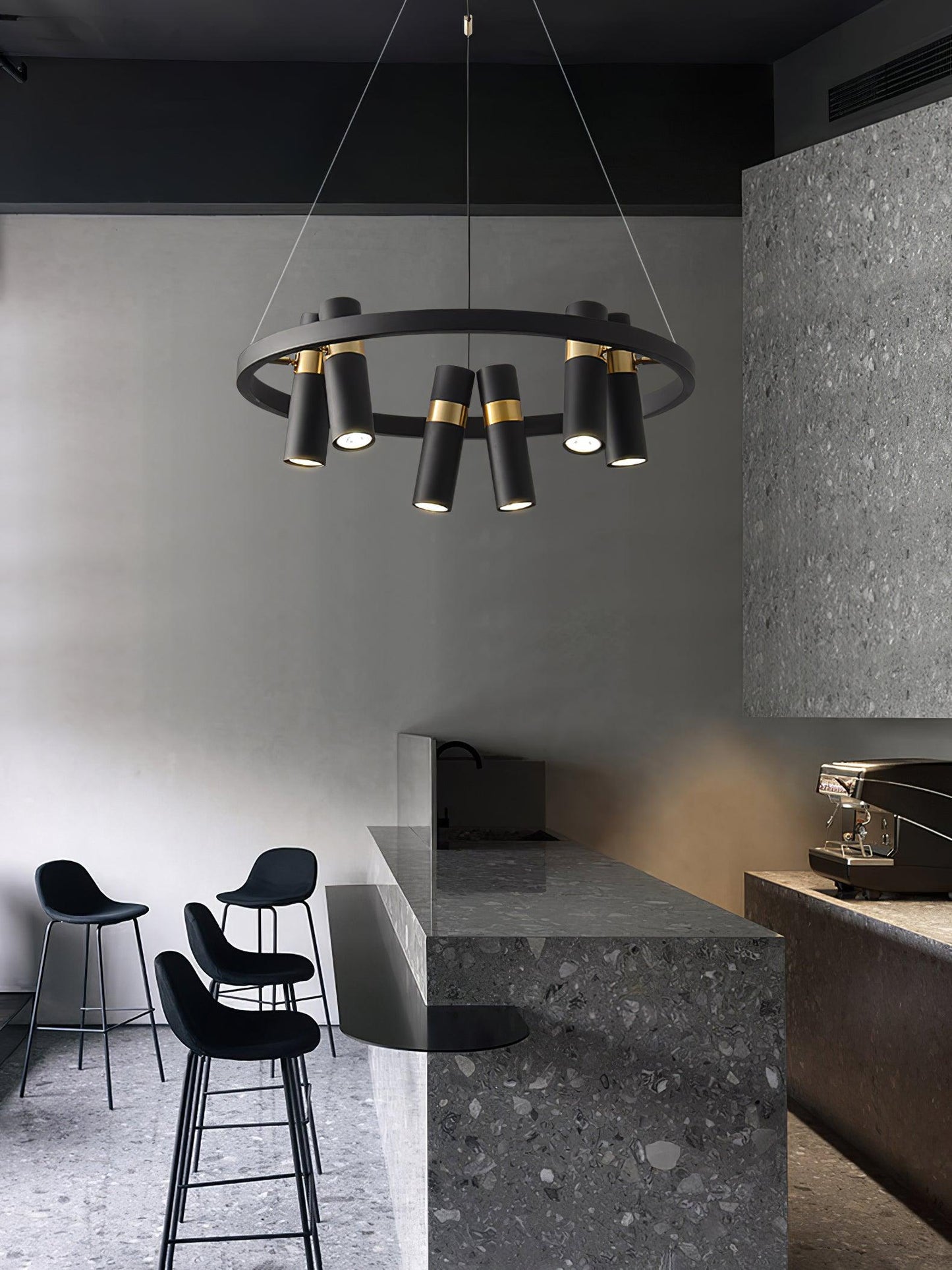 Black Mutil Pipe Chandelier