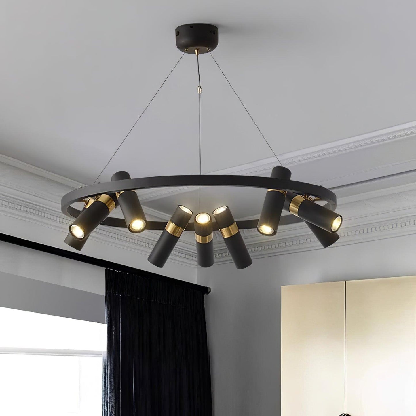 Black Mutil Pipe Chandelier