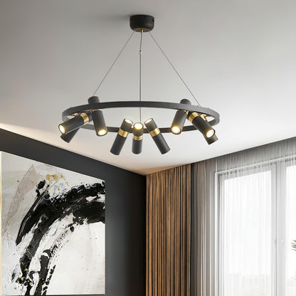 Black Mutil Pipe Chandelier