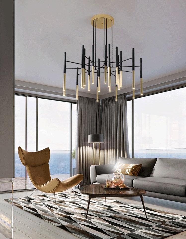 Metal Tubular Gasolier Chandelier