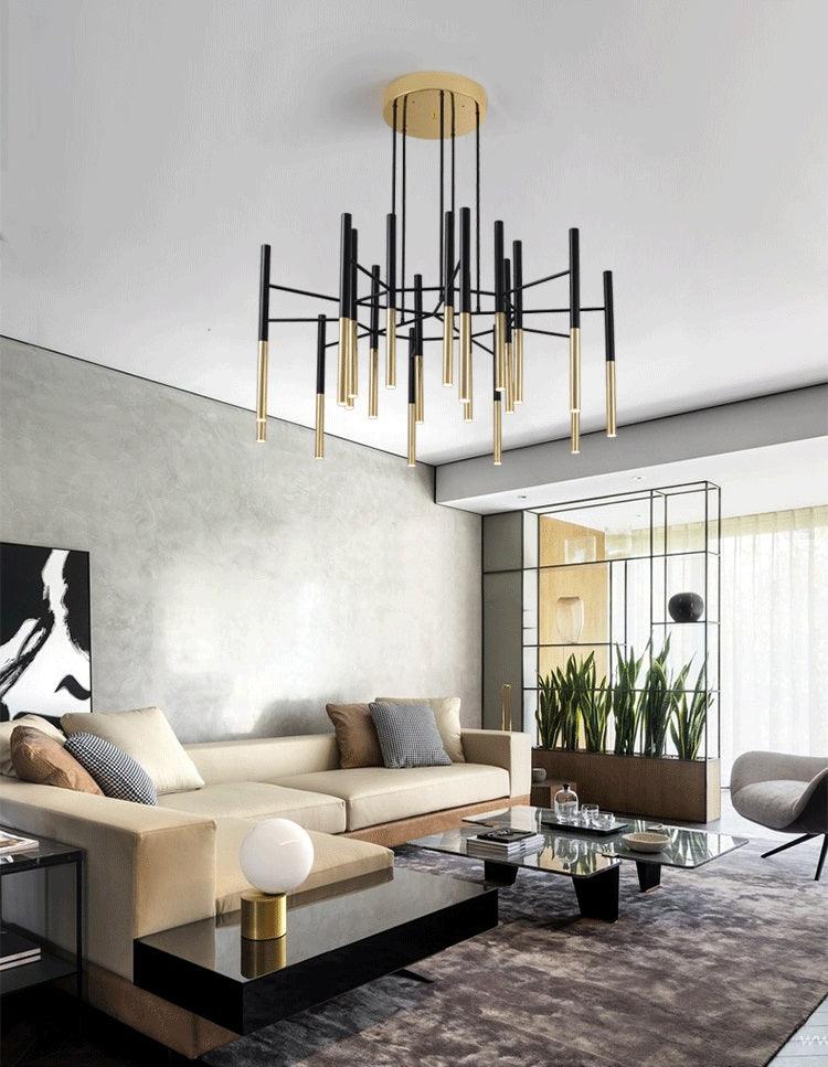 Metal Tubular Gasolier Chandelier