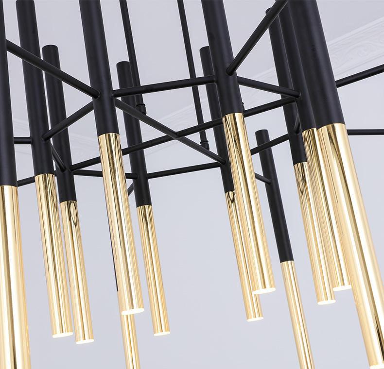 Metal Tubular Gasolier Chandelier