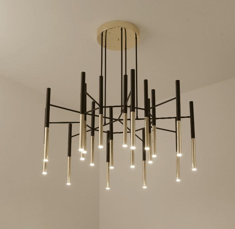 Metal Tubular Gasolier Chandelier