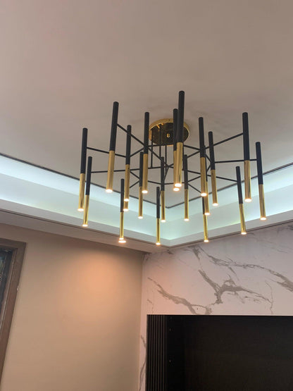 Metal Tubular Gasolier Chandelier