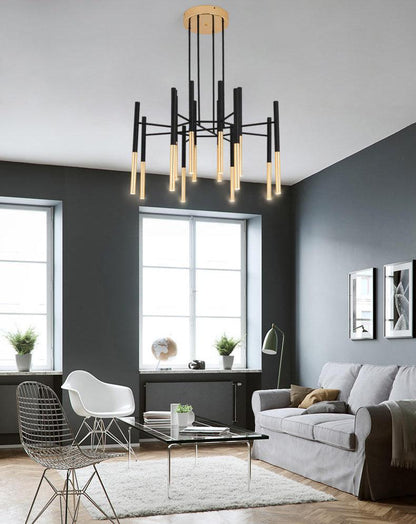 Metal Tubular Gasolier Chandelier