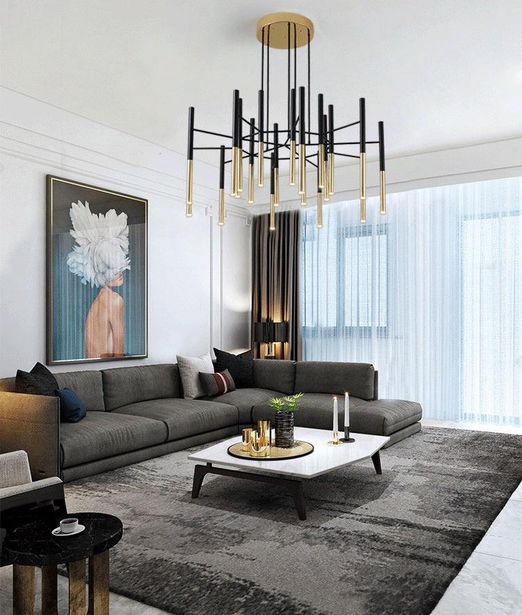 Metal Tubular Gasolier Chandelier